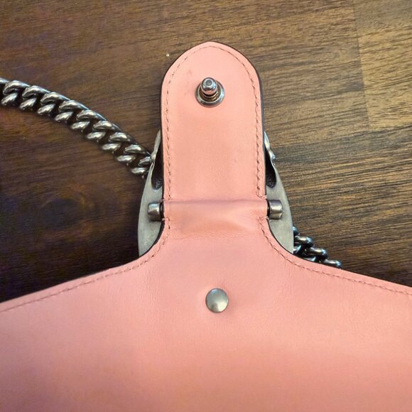 Pink Gucci Dionysus Suede Velvet Shoulder Bag Crystal - Picture 10 of 16